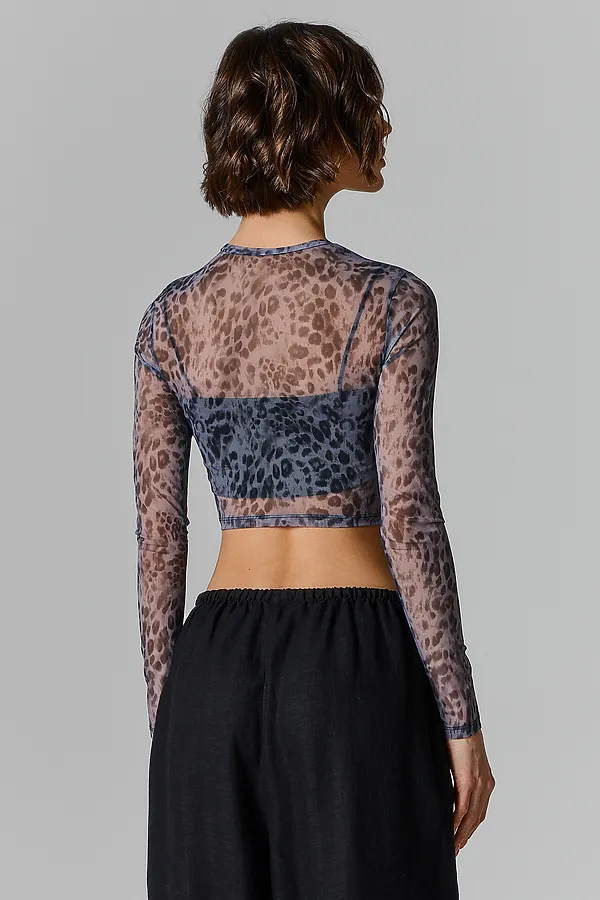 Лонгслив женский MARK FORMELLE, серый гепард - фото 2