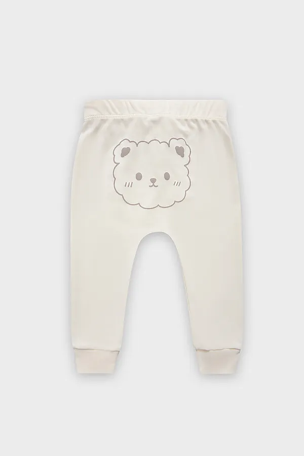 Ползунки детские (3шт.) MARK FORMELLE, молочный +серо-коричневый +бежевый +печать - фото 2