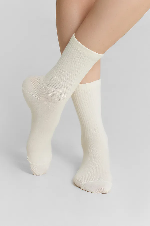 Носки женские (3 пары) MARK FORMELLE, кремовый /нюдовый /капучино/ - фото 2