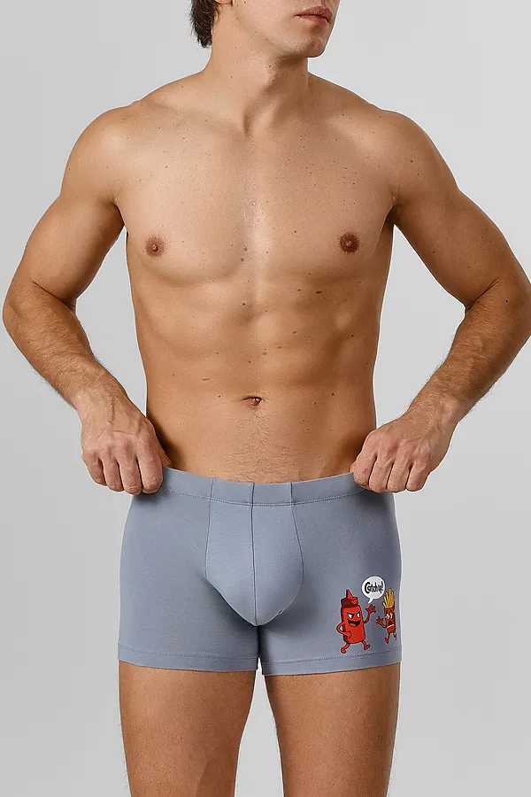 Трусы мужские (2шт) MARK FORMELLE, сизый +картошка на затмении - фото 2