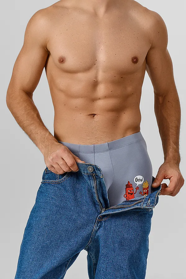 Трусы мужские (2шт) MARK FORMELLE, сизый +картошка на затмении - фото 2