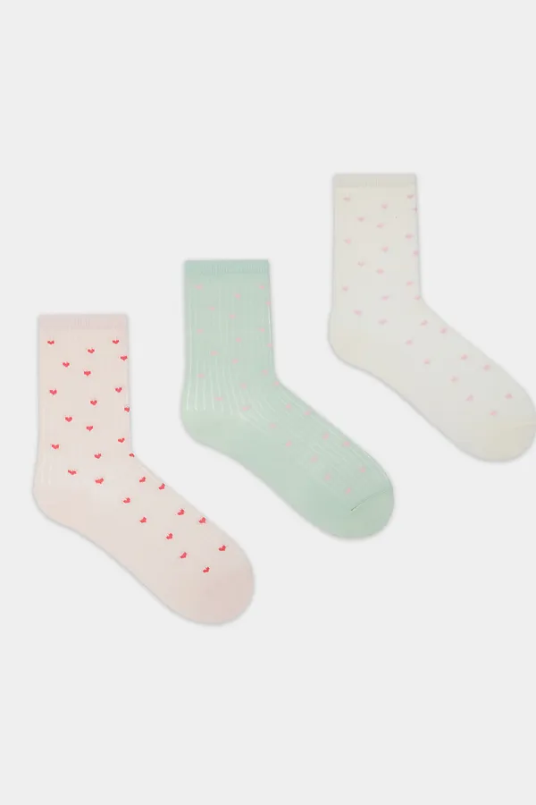 Носки детские (3 пары) MARK FORMELLE, молочный /св.оливка /розовый меланж/ - фото 2