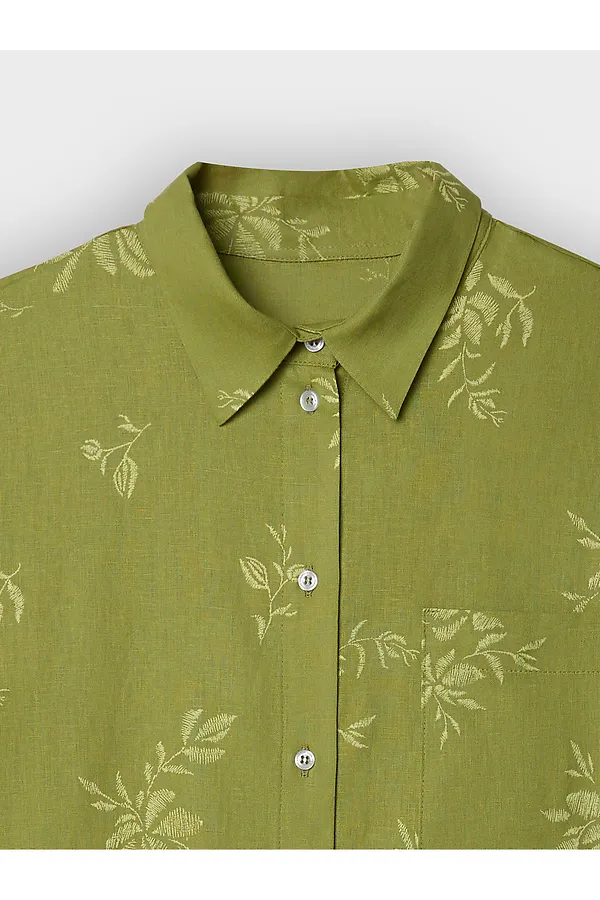 Рубашка женская MARK FORMELLE, цветы на оливковом - фото 2