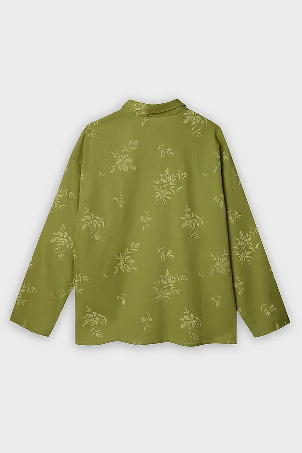 Рубашка женская MARK FORMELLE, цветы на оливковом - фото 2