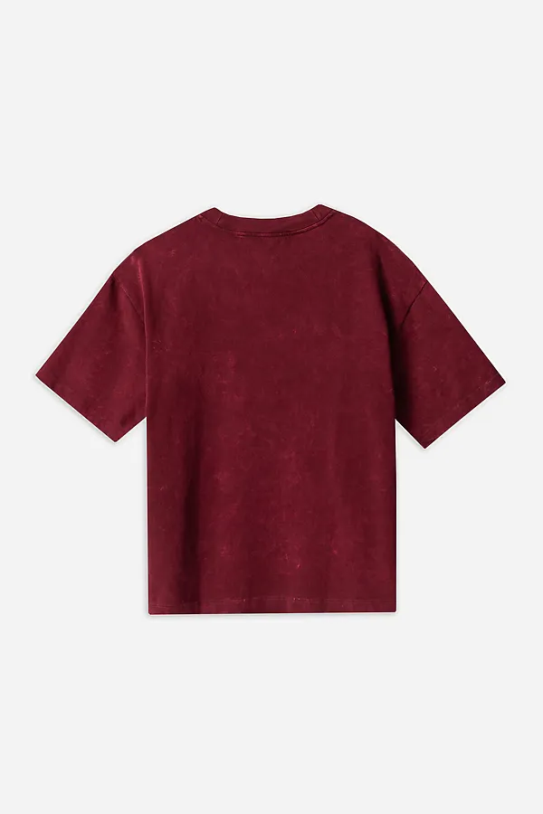 Футболка мужская MARK FORMELLE, acid wash портвейн +печать1 - фото 2