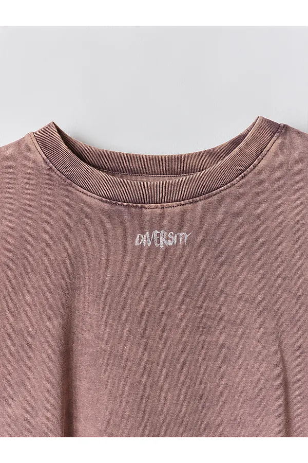 Футболка женская MARK FORMELLE, acid wash бордово-серый +печать - фото 2