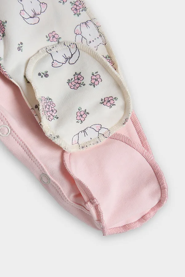 Комбинезон нательный детский (2шт.) MARK FORMELLE, котики с цветами на молочном +розовый - фото 2
