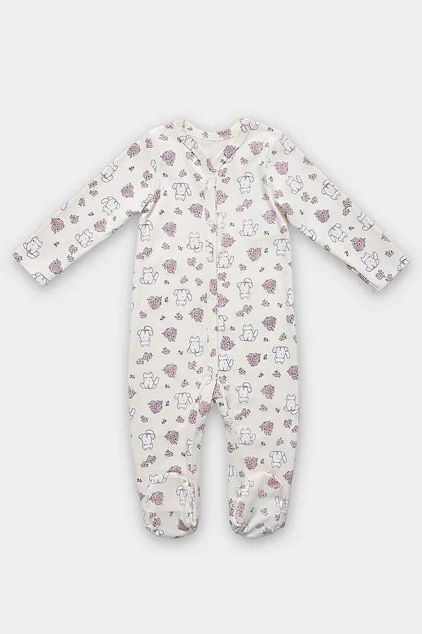 Комбинезон нательный детский (2шт.) MARK FORMELLE, котики с цветами на молочном +розовый - фото 2
