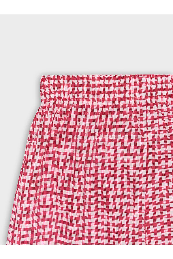 Комплект для девочек (футболка, шорты) MARK FORMELLE, белый +розовая клетка - фото 2