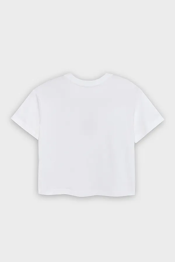 Комплект для девочек (футболка, шорты) MARK FORMELLE, белый +розовая клетка - фото 2