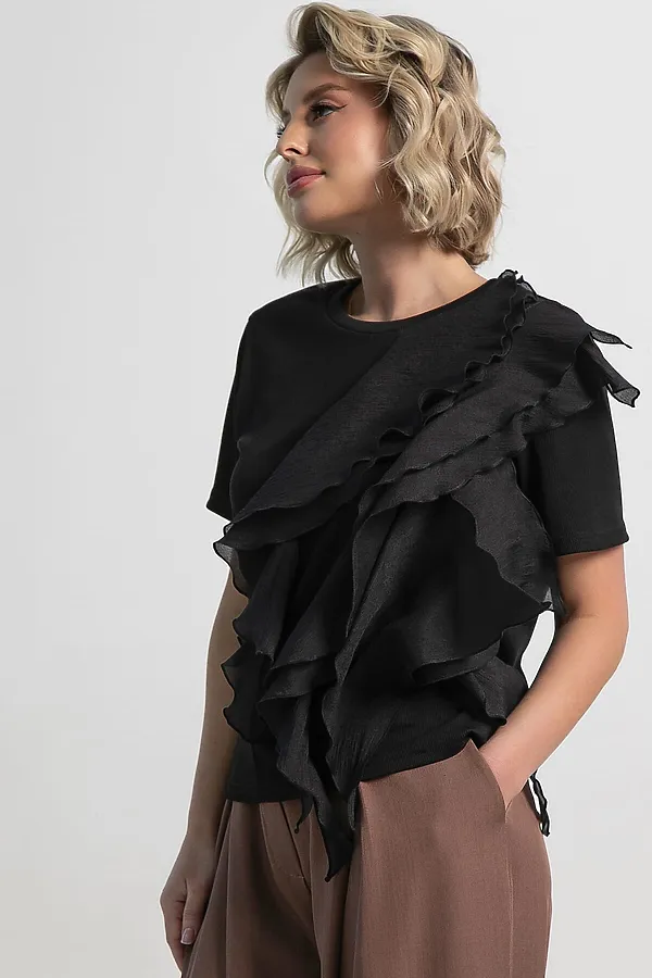 Блуза праздничная Риана ХИТ LADY TAIGA, черная - фото 2