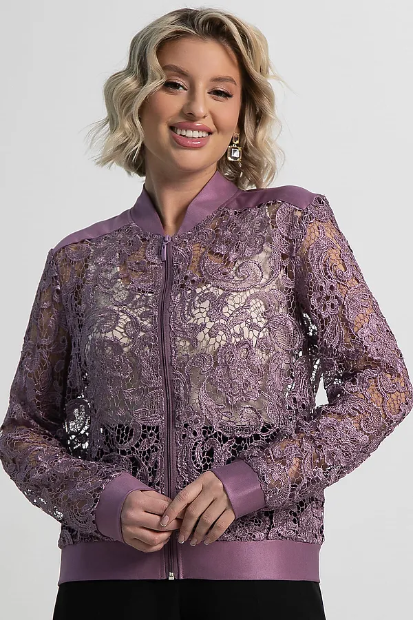 Жакет кружевной Индола LADY TAIGA, сиреневый - фото 2