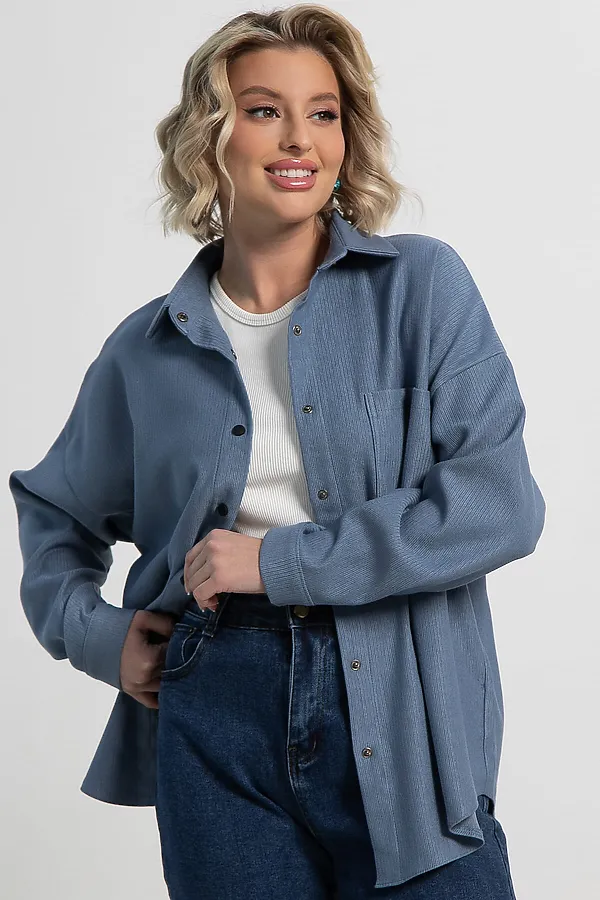 Рубашка Загадочная девушка LADY TAIGA, джинс - фото 2