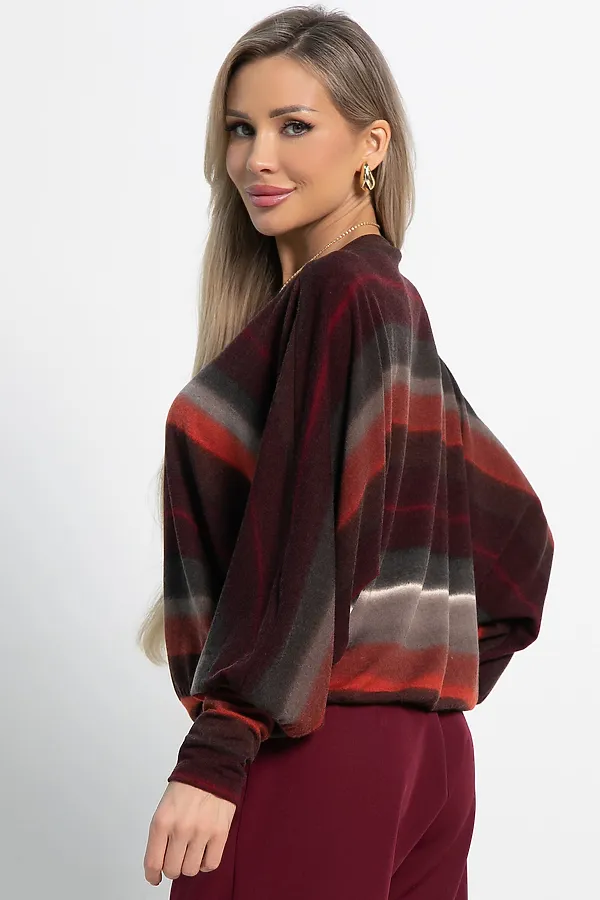 Блуза Муза LADY TAIGA, бордово-оранжевый - фото 2