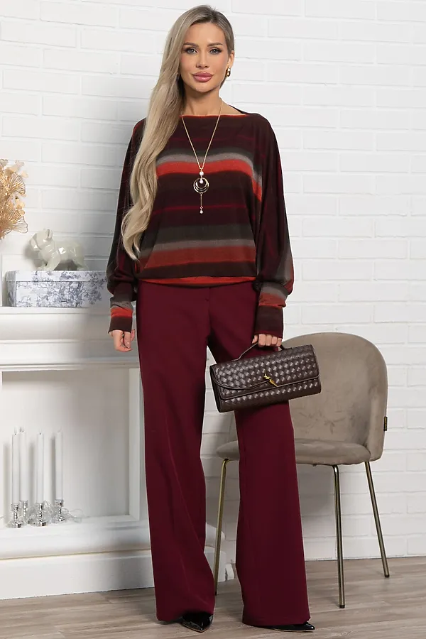 Блуза Муза LADY TAIGA, бордово-оранжевый - фото 2