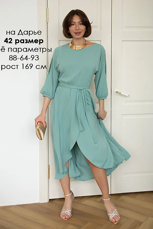 Платье Танго вдвоем LADY TAIGA, оливка - фото 2