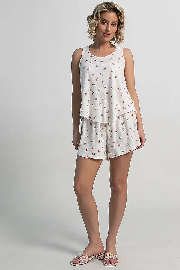 Костюм домашний с шортами Мила LADY TAIGA, белый - фото 2