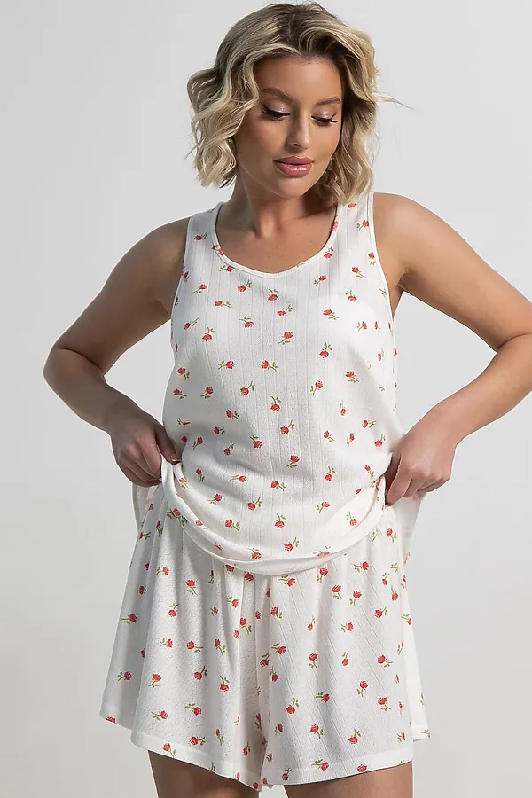 Костюм домашний с шортами Мила LADY TAIGA, белый - фото 2