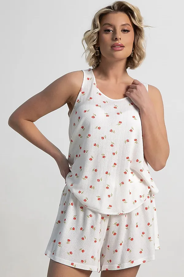 Костюм домашний с шортами Мила LADY TAIGA, белый - фото 2