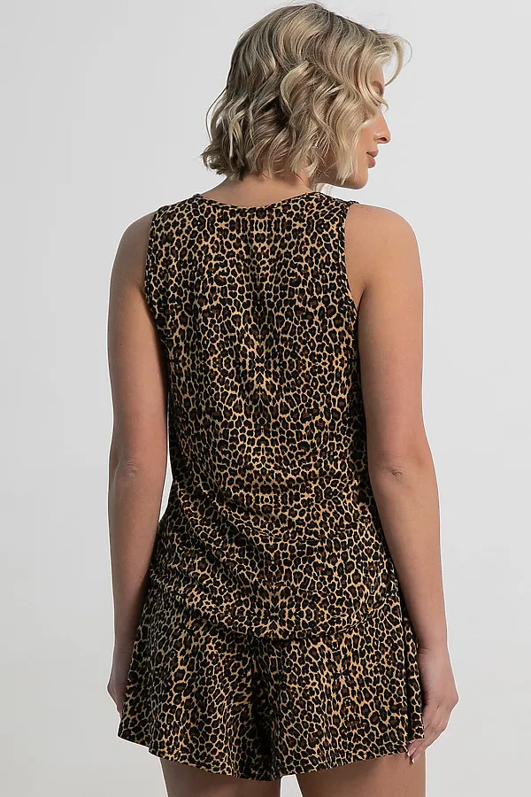 Костюм домашний с шортами Мила LADY TAIGA, лео - фото 2