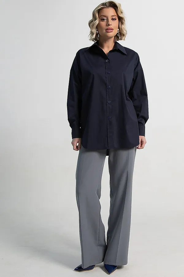 Рубашка хлопковая Рина LADY TAIGA, темно-синяя - фото 2
