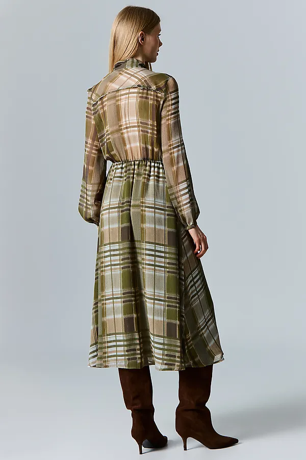 Платье женское MARK FORMELLE, зеленая клетка - фото 2