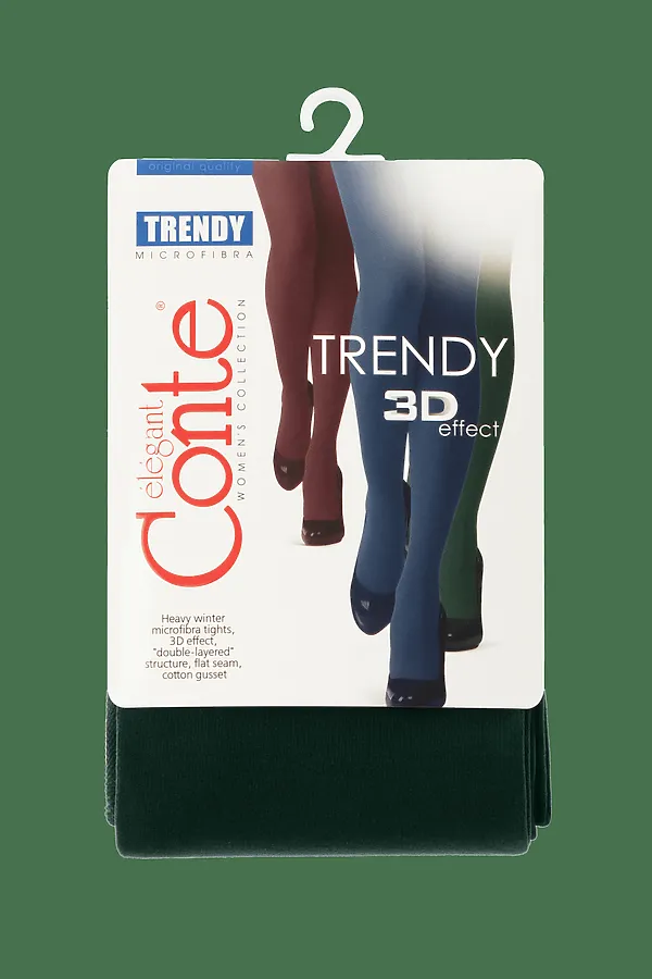 CONTE TRENDY 150 Теплые женские колготки из микрофибры CONTE ELEGANT, зеленый - фото 2