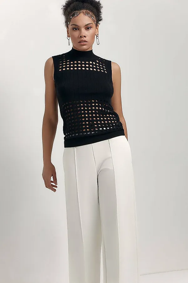 CONTE LBK 1794 Широкие брюки из футера c боковыми карманами CONTE ELEGANT, экрю - фото 2