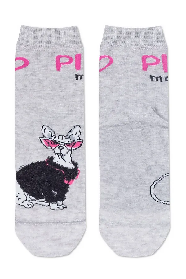 Брестские Носки женские 1133 CLASSIC (с пушистым рисунком) БРЕСТСКИЕ, светло-серый меланж - фото 2