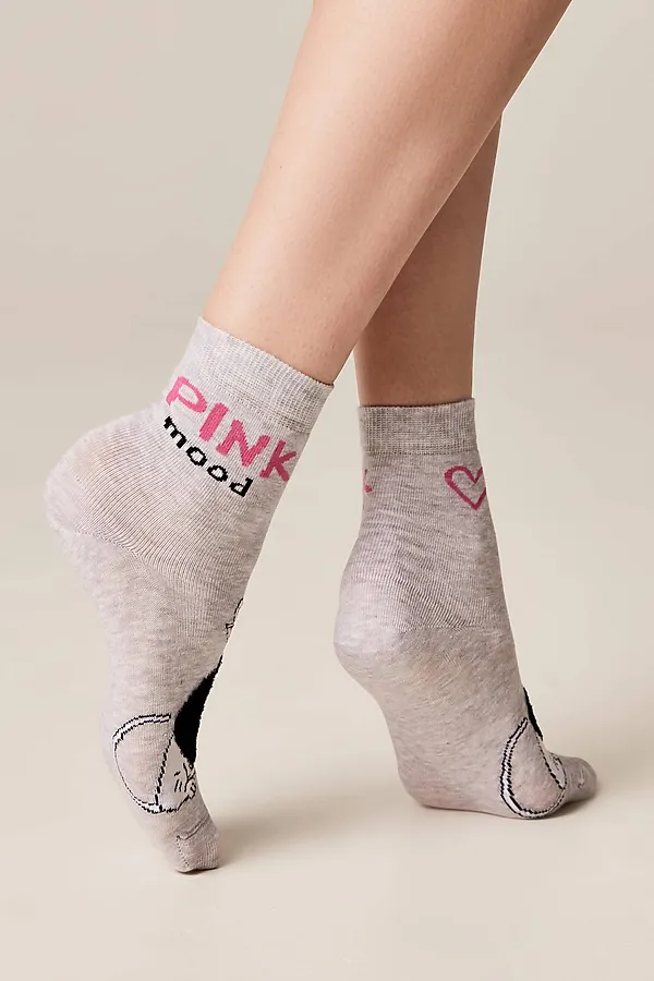 Брестские Носки женские 1133 CLASSIC (с пушистым рисунком) БРЕСТСКИЕ, светло-серый меланж - фото 2