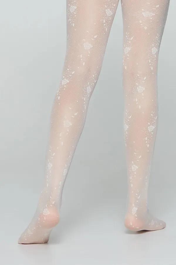CONTE SOFIA Тонкие эластичные колготки с цветочным рисунком CONTE ELEGANT, молоко - фото 2
