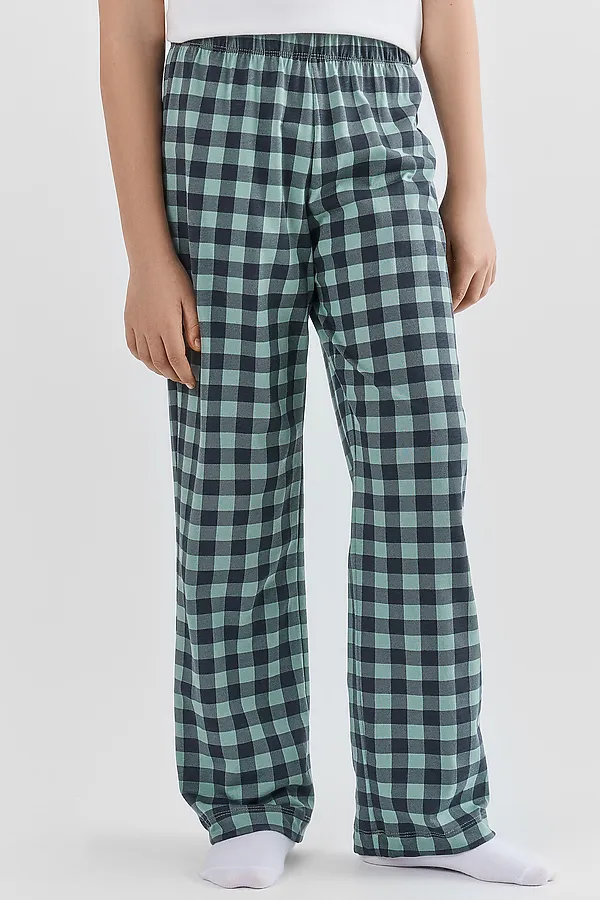 Брюки для мальчиков домашние MARK FORMELLE, зеленая клетка - фото 2