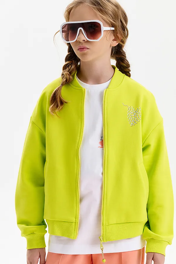 Толстовка для девочек PELICAN, яблочный - фото 2