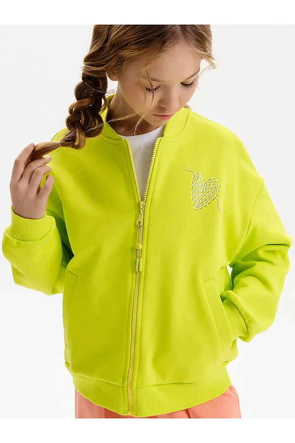 Толстовка для девочек PELICAN, яблочный - фото 2