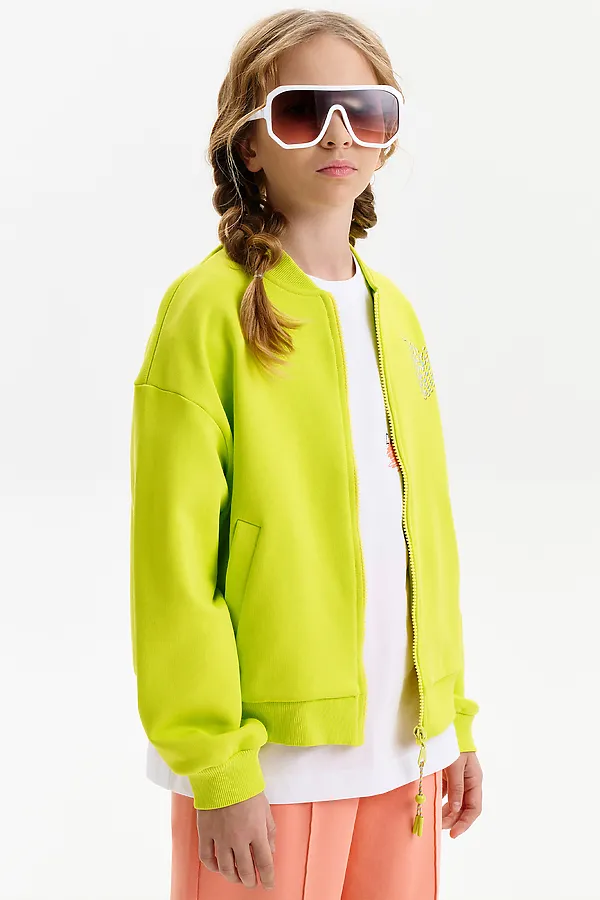 Толстовка для девочек PELICAN, яблочный - фото 2