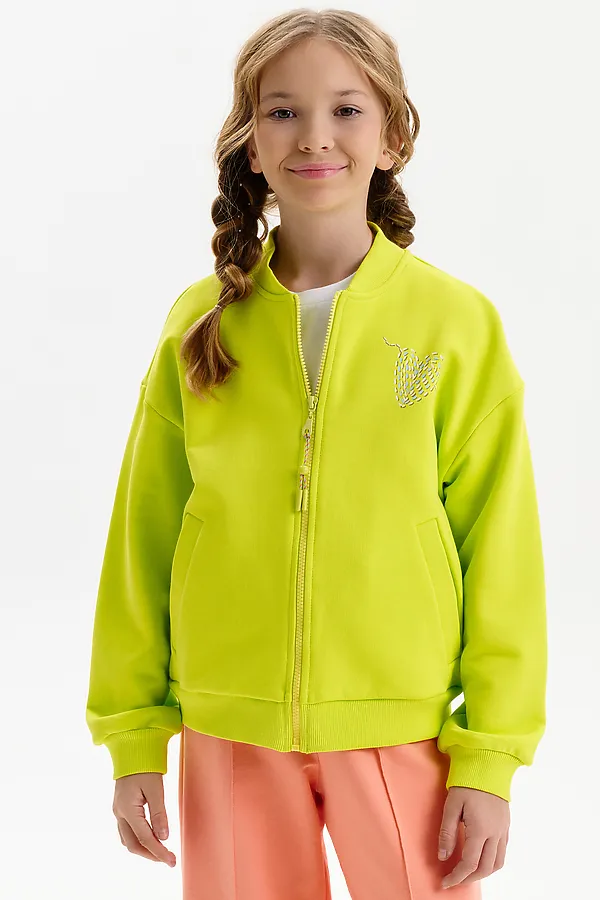 Толстовка для девочек PELICAN, яблочный - фото 2