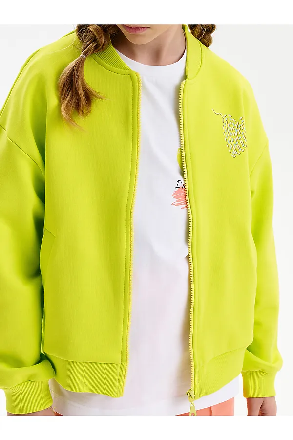 Толстовка для девочек PELICAN, яблочный - фото 2