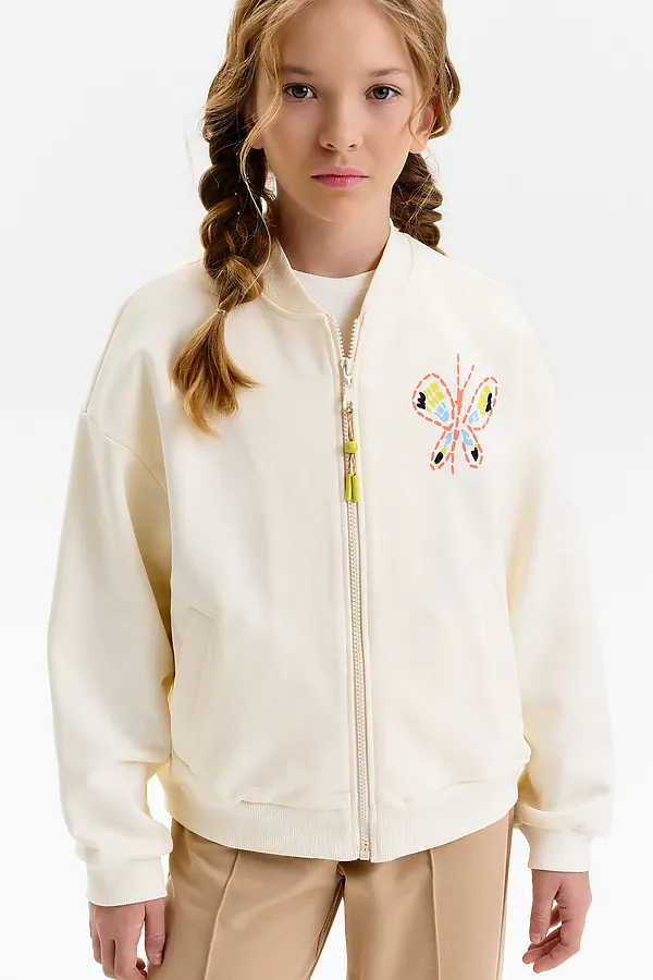 Толстовка для девочек PELICAN, молочный - фото 2