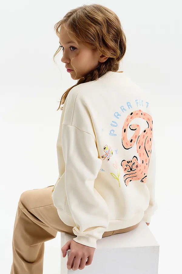 Толстовка для девочек PELICAN, молочный - фото 2