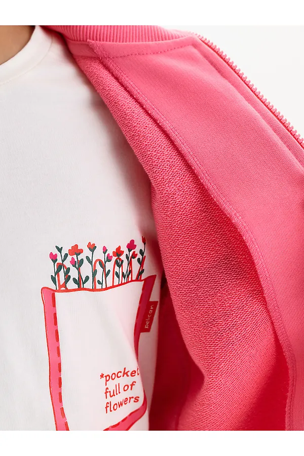 Толстовка для девочек PELICAN, розовый - фото 2