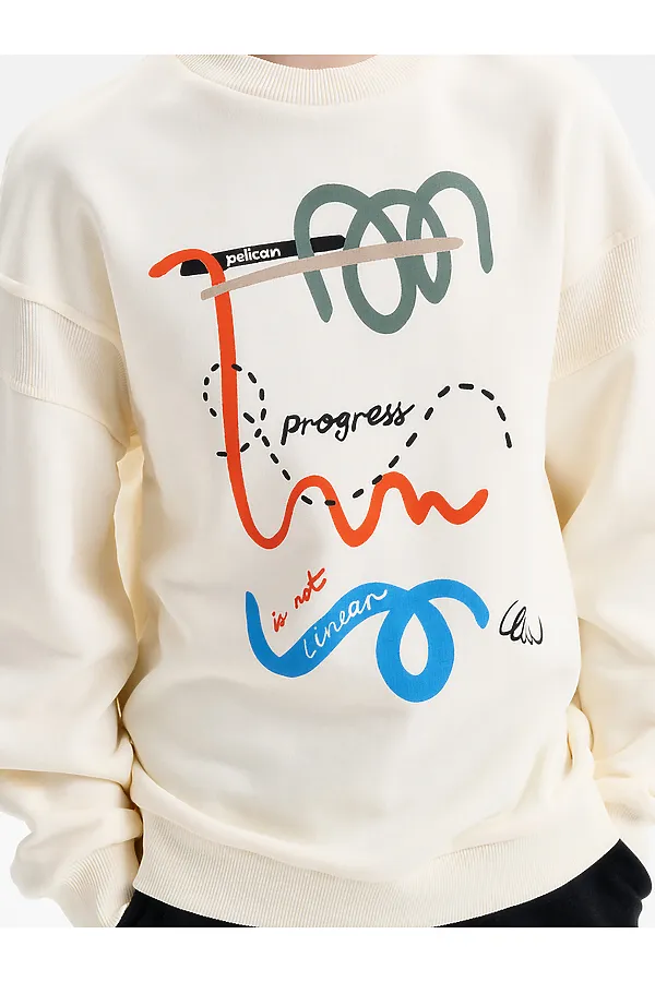 Толстовка для мальчиков PELICAN, молочный - фото 2