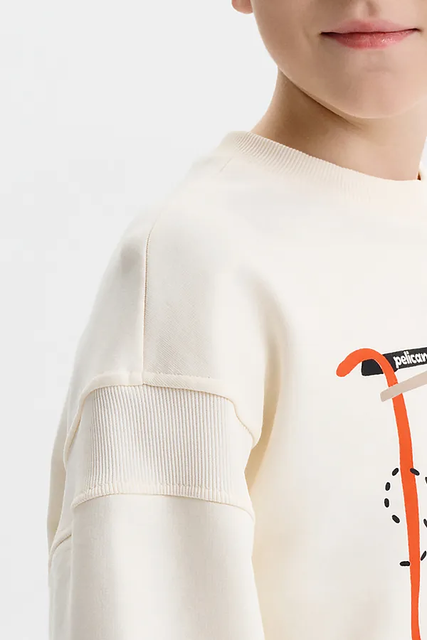 Толстовка для мальчиков PELICAN, молочный - фото 2