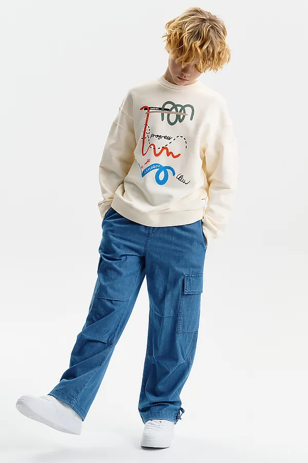 Толстовка для мальчиков PELICAN, молочный - фото 2