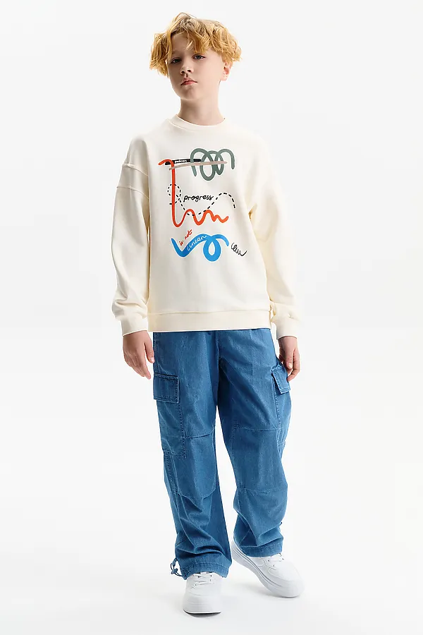 Толстовка для мальчиков PELICAN, молочный - фото 2