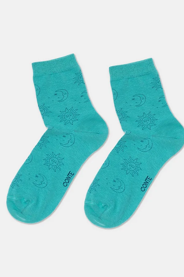 CONTE CLASSIC Носки женские хлопковые CONTE ELEGANT, бирюзовый - фото 2