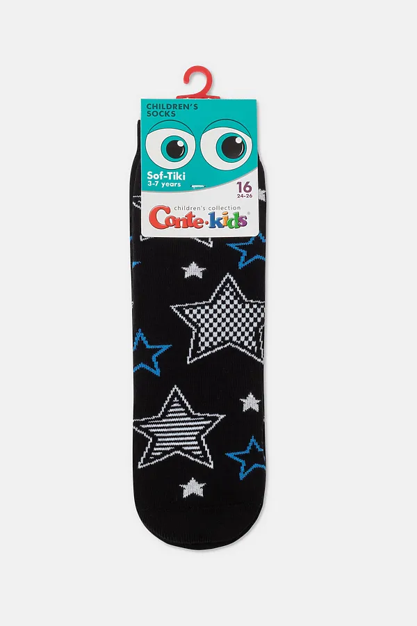 Conte-kids SOF-TIKI "Stars" Носки детские махровые CONTE KIDS, черно-синий - фото 2