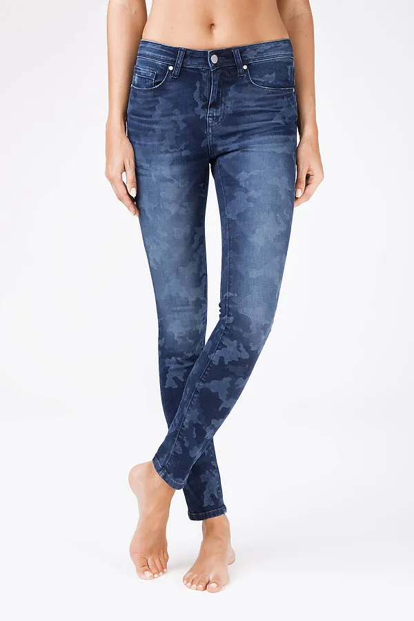 Eco-friendly джинсы с принтом "камуфляж" CONTE ELEGANT, темно-синий - фото 2