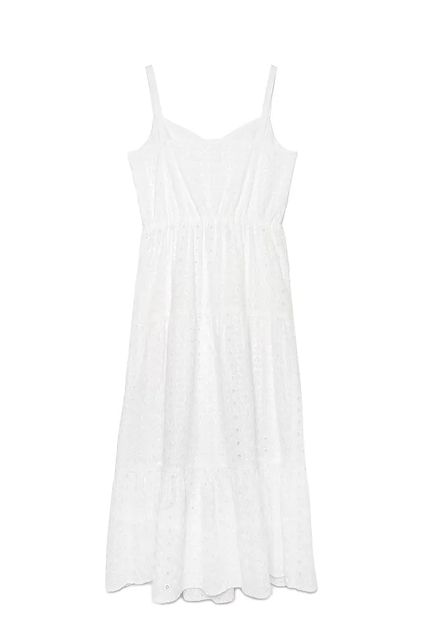 CONTE LPL 1143 Легкое платье с вышивкой ришелье на тонких бретелях из хлопка премиального качества CONTE ELEGANT, белый - фото 2