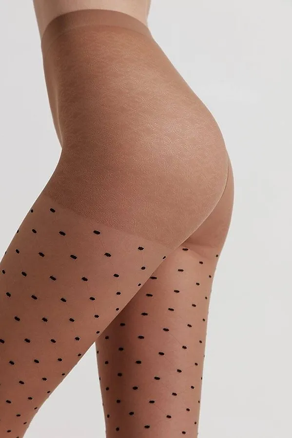 CONTE POIS Колготки женские с рисунком "точки" CONTE ELEGANT, бронза - фото 2