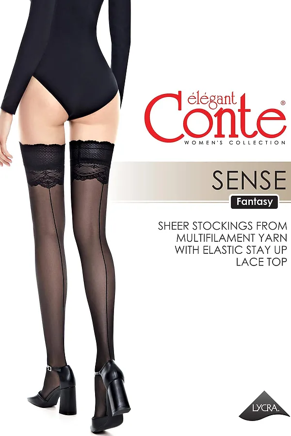 CONTE SENSE Чулки женские CONTE ELEGANT, графитовый - фото 2